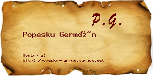 Popesku Germán névjegykártya